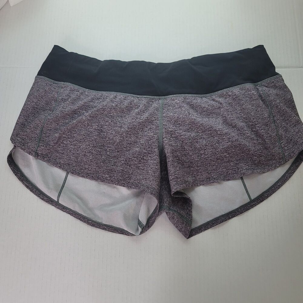 Lululemon Speed Up High-Rise Shorts 2.5" Size 8 Black Gray Running Shorts Lined